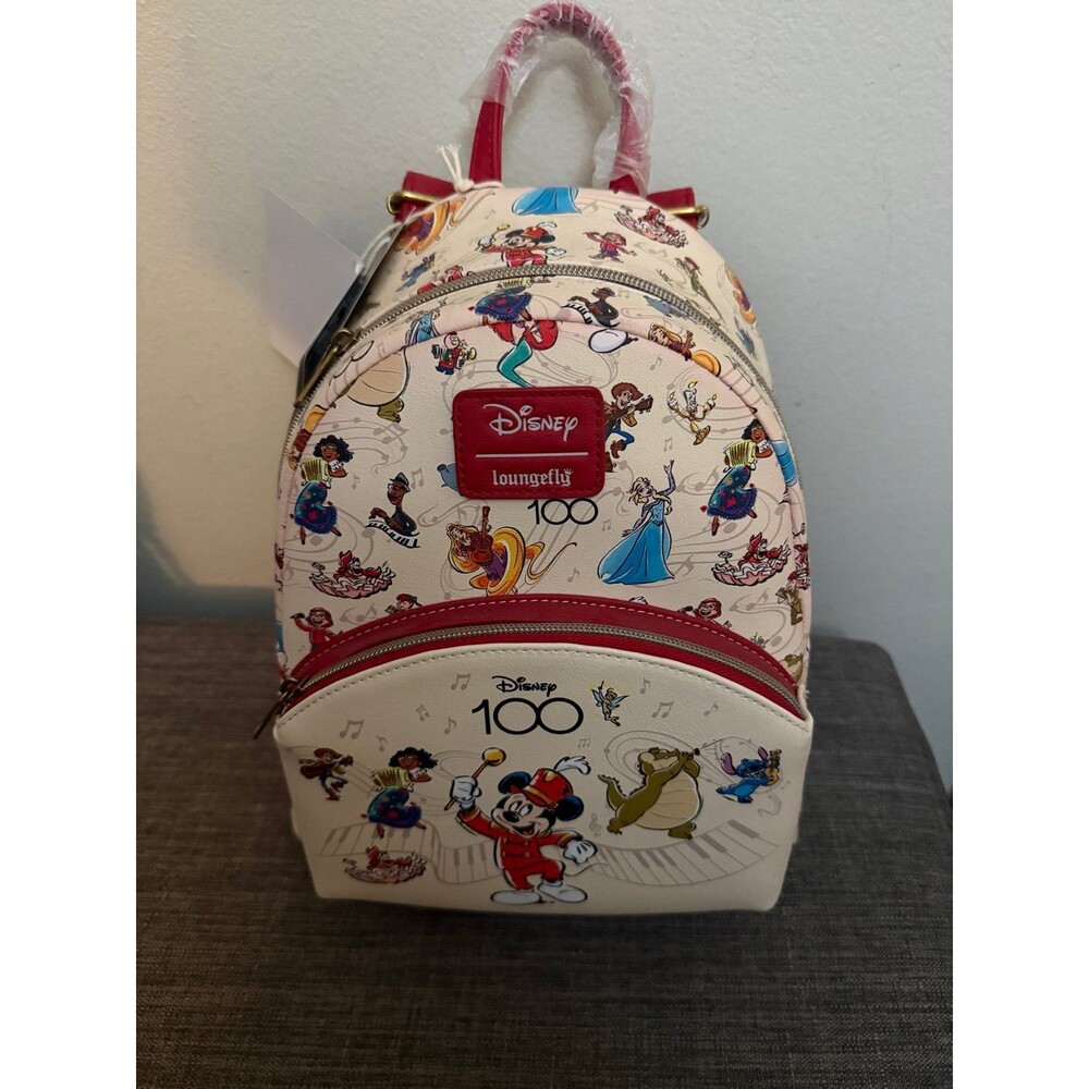 NWT Disney 100th Anniversary Allover Mickey Mouse &  Band Loungefly Mini Backpac
